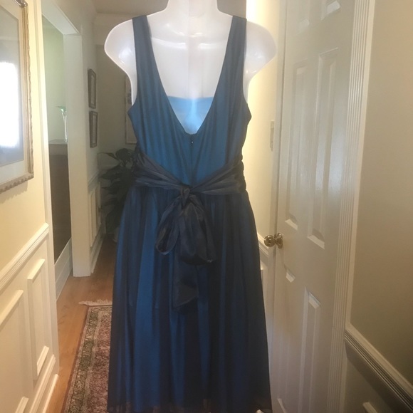 Onyx Nite - Lady s/less turquoise flare dress, 12 - Picture 2 of 7